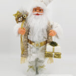 Giocattolo Natalizio Babbo Natale vestito di bianco altezza 30cm