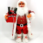 Giocattolo Natalizio Babbo Natale vestito di rosso con regali altezza 45cm