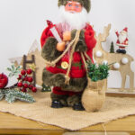Giocattolo Natalizio Babbo Natale porta regali che canta e balla altezza 32cm alimentazione a batteria (2pile non incluse)