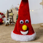 Cappello di Natale che canta e balla ideale per decorazioni festive altezza 19cm alimentazione (3batterie non incluse)