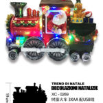 Trenino Natalizio con luci LED 8 musiche Natalizie+Ingresso USB (19cmH) alimentazione a batterie