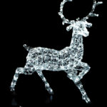 Figura luminosa Renna Natalizia a LED Luce Fredda fissa IP44 per uso esterno dimensione 140cm