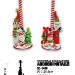 Addobbo decorativo porta candele Natalizio in argilla 2 modelli disponibili dimensioni altezza (25,4cmH)