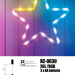 Stella luminosa a LED RGB alimentazione a batteria (3AA) 12 giochi luce controllo tramite app o telecomando