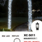 Arco luminoso 832 LED Reflex luce fredda fissa e intermittente 2,3 metri di altezza Adatto per uso interno/esterno