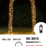 Arco luminoso 832 LED Reflex luce calda fissa e intermittente 2,3 metri di altezza Adatto per uso interno/esterno