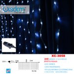 Tenda luminosa da 2 metri decorativa natalizia con 240 MINI LED luce fredda effetto pioggia adatto per uso interno/esterno IP44