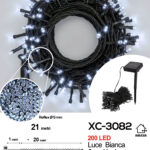 Catena luminosa pannello solare 200LED LUCE Bianca con 8 giochi luce