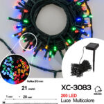 Catena luminosa pannello solare 200LED LUCE MULTICOLOR con 8 giochi luce