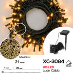 Catena luminosa pannello solare 200LED LUCE CALDA con 8 giochi luce