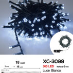 Catena luminosa 300 LED luce bianca da 18 metri con 8 giochi di luce ip44 per uso interno esterno