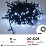 Catena luminosa 500 LED luce bianca da 28 metri con 8 giochi di luce ip44 per uso interno esterno