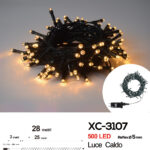 Catena luminosa 500 LED luce calda da 28 metri con 8 giochi di luce ip44 per uso interno esterno