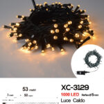 Catena luminosa 1000 LED luce calda da 53 metri con 8 giochi di luce ip44 per uso interno esterno