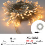 Catena luminosa professionale 300 LED luce calda da 18 metri ip44 per uso interno esterno con 8 giochi luce