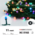 Catena luminosa da 11 metri con 100 LED luce multicolor per uso interno/esterno 8 giochi luce