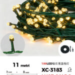 Catena luminosa da 11 metri con 100 LED luce calda per uso interno/esterno 8 giochi luce