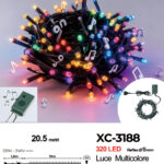 Catena luminosa da 20,5 metri con 320 LED luce multicolor per uso interno 8 giochi luce e funzione ritmo di musica