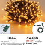 Catena luminosa da 20,5 metri con 320 LED luce calda per uso interno 8 giochi luce e funzione ritmo di musica