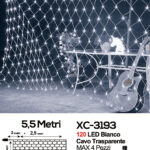 Tenda luminosa da 5,5 metri con 120 micro LED luce fredda a corrente per uso interno/esterno con 8 giochi luce