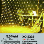 Tenda luminosa da 5,5 metri con 120 micro LED luce calda a corrente per uso interno/esterno con 8 giochi luce