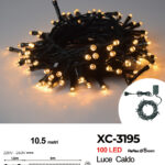 Catena luminosa da 10,5 metri con 100 LED luce calda per uso interno 8 giochi luce
