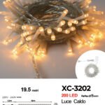 Catena luminosa da 19,5 metri con 200 LED luce calda per uso interno 8 giochi luce
