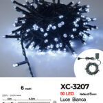 Catena luminosa da 6 metri con 50 LED luce fredda per uso interno 8 giochi luce