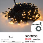 Catena luminosa da 6 metri con 50 LED luce calda per uso interno 8 giochi luce