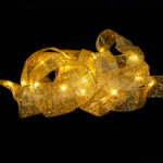 Nastro luminoso oro decorativo da 5 metri luce calda con 50 micro LED alimentazione a batteria