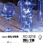 Catena luminosa microLED da 2 metri luce blu alimentazione a pile per uso interno