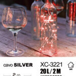 Catena luminosa microLED da 2 metri luce rossa alimentazione a pile per uso interno