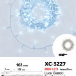 Catena luminosa professionale 2000 LED luce bianca da 103 metri ip44 per uso interno esterno con 8 giochi luce