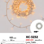 Catena luminosa professionale 4000 LED luce calda da 103 metri ip44 per uso interno esterno con 8 giochi luce