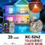 Luce striscia luminosa di grondaia con 72 LED RGB lunghezza 39 metri