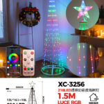 Albero di natale smart conico luminoso altezza 1,5 metri con 218 luci colorate LED RGB per uso interno/esterno