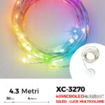 Catena luminosa 40 microLED REFLEX da 4,3 metri (32LED luce multicolor + 8luce multicolor intermittente alimentazione a pile per uso interno