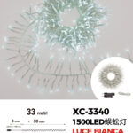 Catena luminosa da 33 metri con 1500 LED luce fredda per uso interno/esterno funzione timer on/off 8 giochi di luce