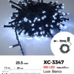 Catena luminosa da 25,5 metri con 300 LED luce fredda per uso interno 8 giochi luce