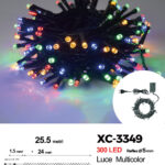 Catena luminosa da 25,5 metri con 300 LED luce multicolor per uso interno 8 giochi luce