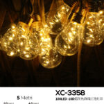 Catena luminosa 100LED luce calda 10 lampade con corda da 5 metri alimentazione a pile