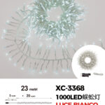 Catena luminosa da 23 metri con 1000 LED luce fredda per uso interno/esterno funzione timer on/off 8 giochi di luce