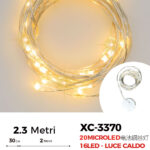 Catena luminosa 20 microLED REFLEX da 2,3 metri (16LED luce calda + 4 luce calda intermittente alimentazione a pile per uso interno
