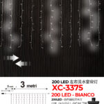 Tenda luminosa da 3 metri decorativa natalizia con 200 LED luce fredda adatto per uso interno/esterno IP44