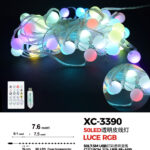 Catena luminosa con 50 palline decorative a LED RGB controllo tramite telecomando o app