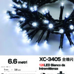 Catena luminosa da 6,6 metri con 120 LED REFLEX luce fredda flash intermittenza per uso interno/esterno funzione timer on/off 8 giochi luce