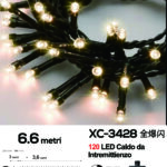 Catena luminosa da 6,6 metri con 120 LED REFLEX luce calda flash intermittenza per uso interno/esterno funzione timer on/off 8 giochi luce
