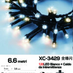 Catena luminosa da 6,6 metri con 120 LED REFLEX luce fredda+calda con flash intermittenza per uso interno/esterno funzione timer on/off