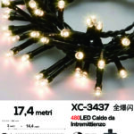 Catena luminosa da 17,4 metri con 480LED REFLEX luce calda con flash intermittenza per uso interno/esterno funzione timer on/off