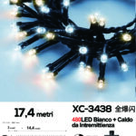 Catena luminosa da 17,4 metri con 480LED REFLEX luce fredda+luce calda con flash intermittenza per uso interno/esterno funzione timer on/off